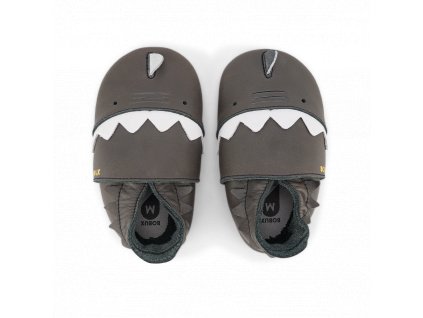 Kožené barefoot capáčky Bobux - Fin Charcoal