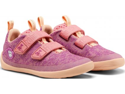 Barefoot prodyšné tenisky Affenzahn sneaker knit happy - Flamingo