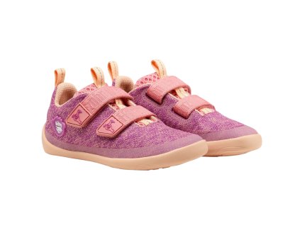 Barefoot tenisky Affenzahn sneaker knit happy - Flamingo