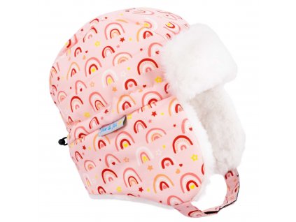 Dětská zimní zateplená čepice - Pink Rainbow