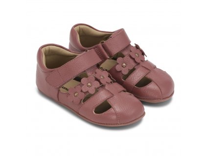 Capáčkové barefoot sandálky Bundgaard Prewalker - Tobias Flower Dark Rose