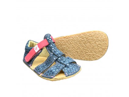 Barefoot letní sandálky Ef - Modrá/Růžová
