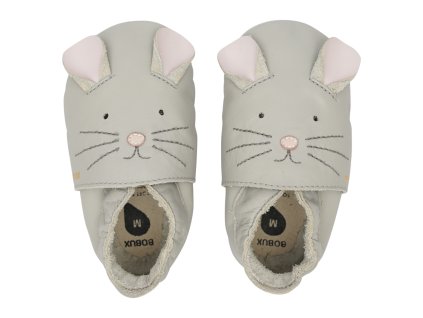 Kožené barefoot capáčky Bobux - Squeekight Grey