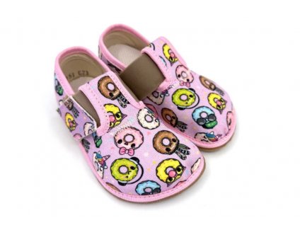Barefoot bačkory Pegres - Donut růžová