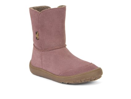 Zimní Barefoot kozačky Froddo Tex Suede - Dark Pink