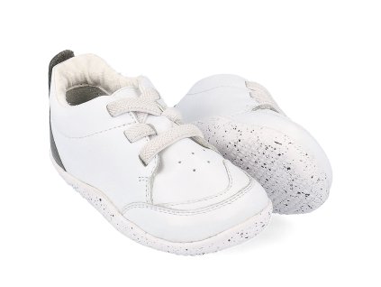 Bobux capáčkové tenisky - Sport White + Smoke