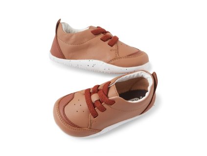 Bobux capáčkové tenisky - Sport Caramel + Mocca Bisque