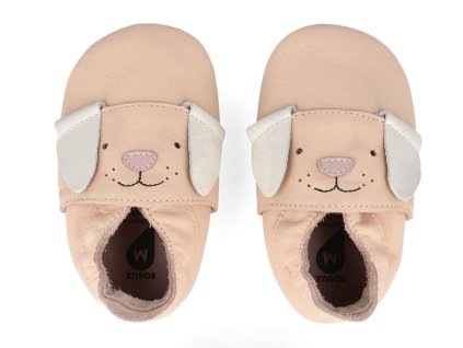 Kožené barefoot capáčky Bobux - Little Pup Rose Quart