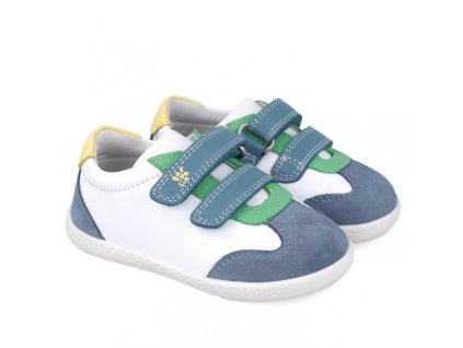 Kožené barefoot tenisky Garvalín - Blanco Indigo