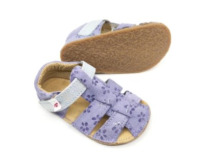 Barefoot letní sandálky Ef - Lilac Flowers