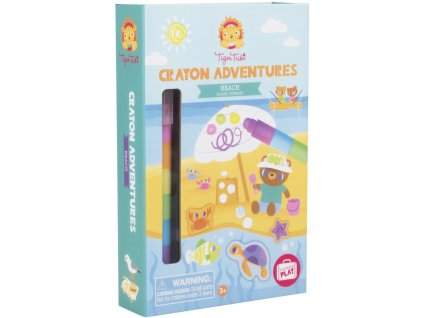 Dobrodružné listy s aktivitami Tiger Tribe Crayon Adventures - Beach