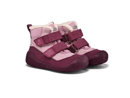 Zimní kožené barefoot boty Affenzahn Prewalker Mid Boot Vegan Snuggy - Otter
