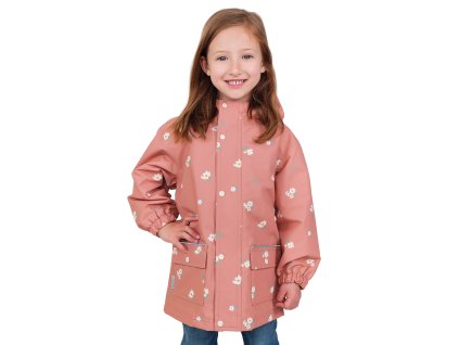 Nepromokavá zateplená bunda do deště a zimy Cozy  - Apricot Flower