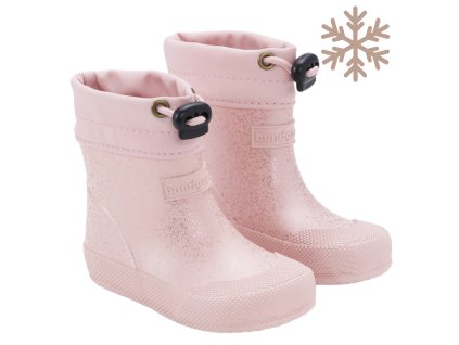Zateplené barefoot holínky Bundgaard Malik - Old Rose Sparkle