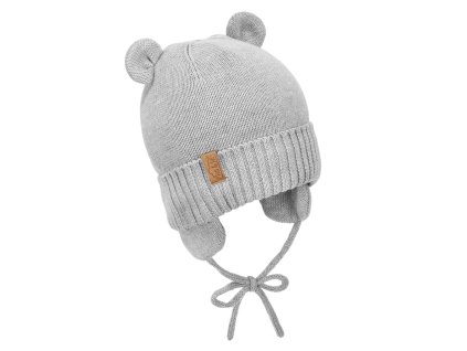 Pletená čepice Jan and Jul Bear - Soft Grey