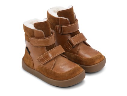 Zateplené barefoot boty s membránou Bundgaard Basil - Cognac