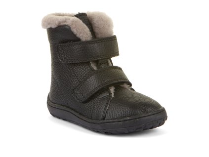Vysoké zimní barefoot boty Froddo furry boot - Black