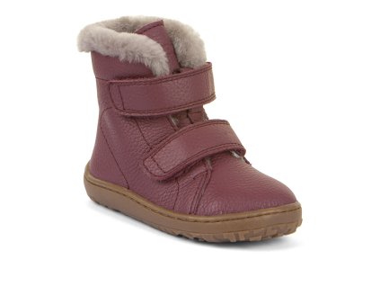 Vysoké zimní barefoot boty Froddo furry boot - Bordeaux
