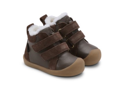 Bundgaard zimní barefoot boty s membránou Bloom Tex - Dark Brown