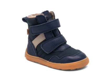 Zimní vysoké barefoot boty s membránou Bisgaard Timo Tex - Navy