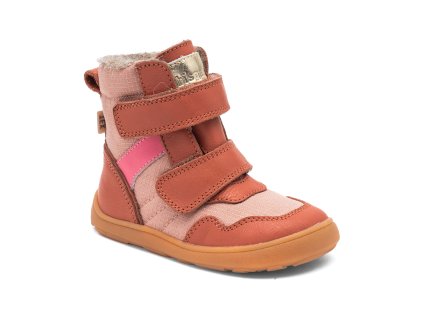 Zimní vysoké barefoot boty s membránou Bisgaard Timo Tex - Pink