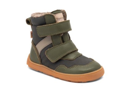 Zimní vysoké barefoot boty s membránou Bisgaard Timo Tex - Green
