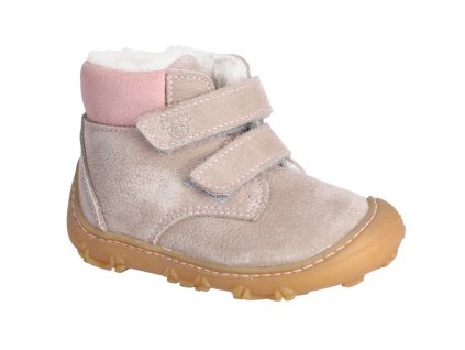 Zimní barefoot boty Ricosta Nico - Kies/Rosa