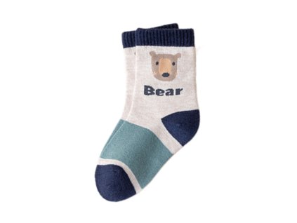 Bavlněné vysoké teplejší ponožky - Bear