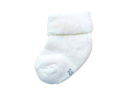 Teplé bavlněné ponožky bez protiskluzu - Bílá