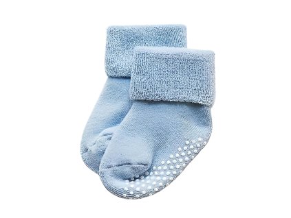 Bavlněné teplé ponožky s protiskluzem - Modrá