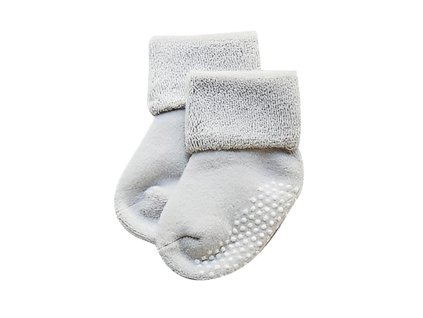 Bavlněné teplé ponožky s protiskluzem - Šedá