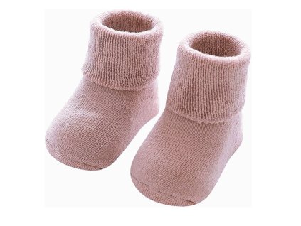 Teplé ponožky s protiskluzem - Růžová