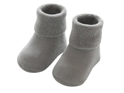 Teplé ponožky s protiskluzem - Šedá