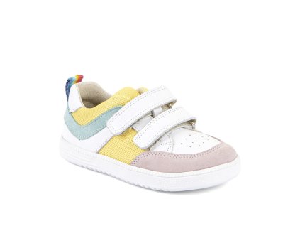 Froddo nízké celoroční barefoot kožené boty Loop - White/Yellow