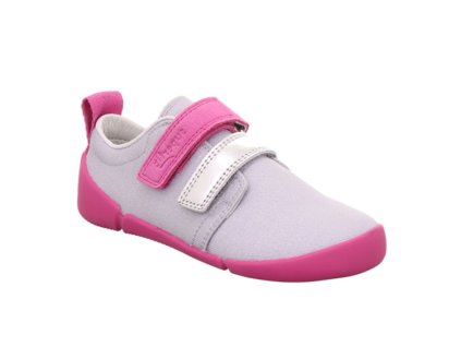 Barefoot textilní tenisky Superfit Vento - Hellgrau/Pink