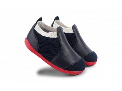Designové barefoot boty Bobux -Aktiv Knit Navy + White