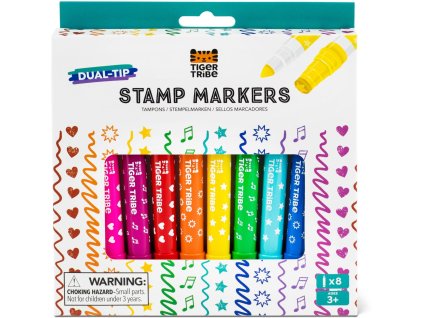 Multifunkční fixy a razítka 2 v 1 Tiger Tribe Dual-Tip Stamp Markers