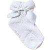 Krajkové prodyšné ponožky s mašlí - bílá