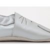 Kožené barefoot capáčky Bobux - Hop Silver