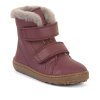 Vysoké zimní barefoot boty Froddo furry boot - Bordeaux