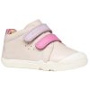 Celoroční kožené barefoot tenisky Geox B Steppieup - Ivory/DK Pink