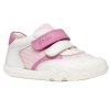 Celoroční kožené barefoot tenisky Geox B Steppieup - White/Pink