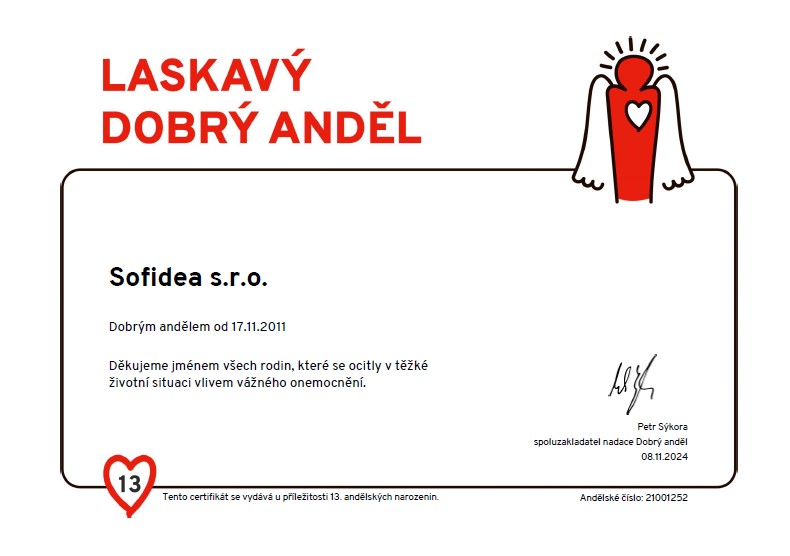 Dobrý Anděl certifikát