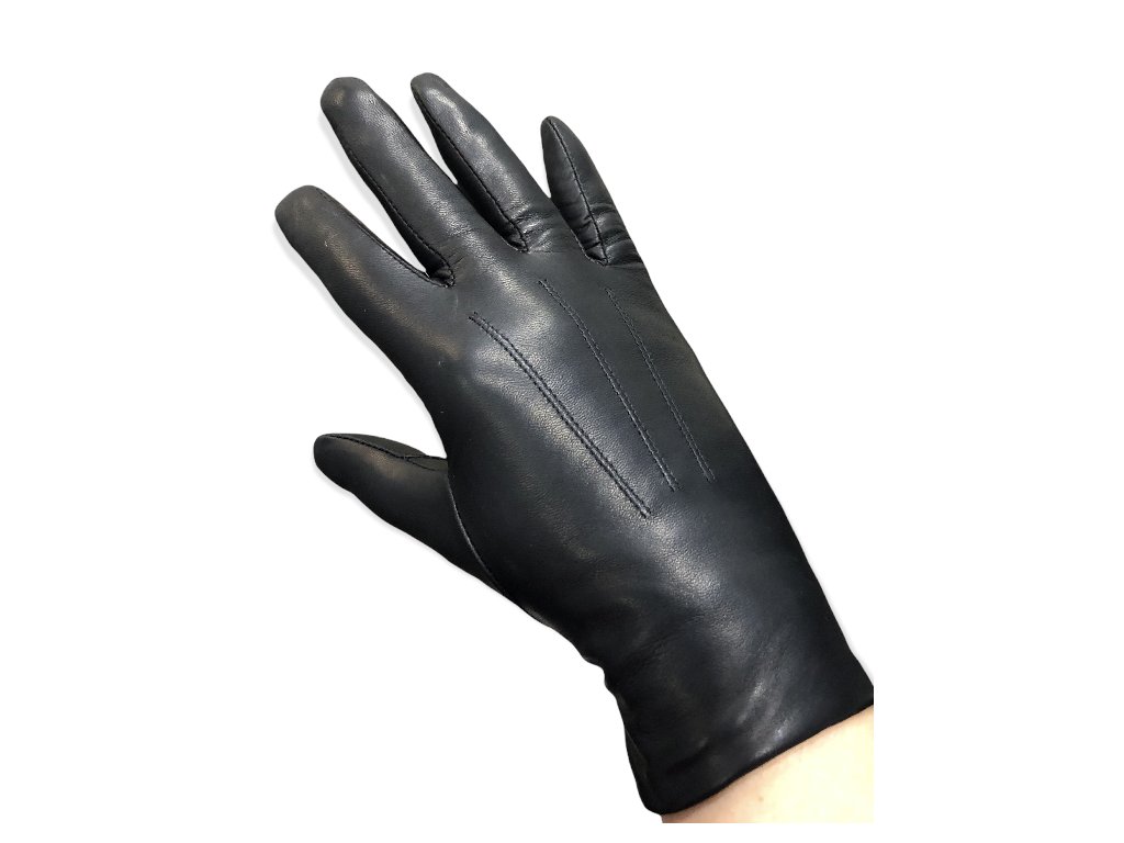 Dámské kožené rukavice černé s ruční výšivkou | mylovebag