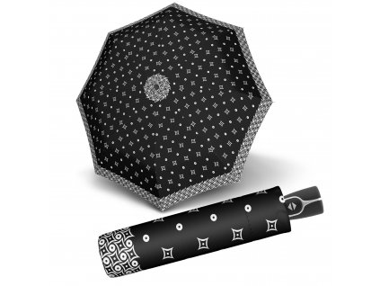 Doppler dámský skládací plně automatický deštník Fiber Magic Black a White