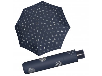 Doppler dámský skládací deštník Fiber Mini Timeless modrý