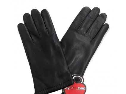 Pánské černé kožené rukavice