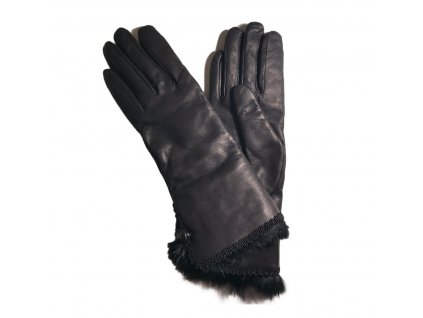 Dámské kožené rukavice - černé