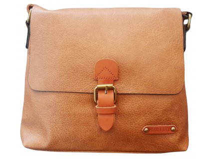 Dámská střední crossbody kabelka Flora&Co s přezkou koňaková