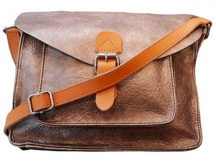 Dámská crossbody kabelka Flora&Co s přezkou hnědá metalíza